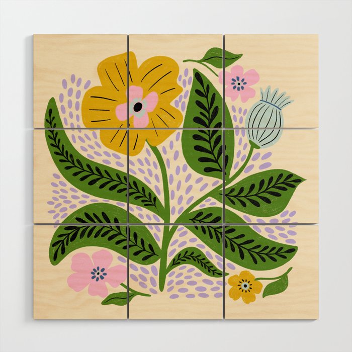 Retro Groovy Flower  Wood Wall Art Gallery Image 1