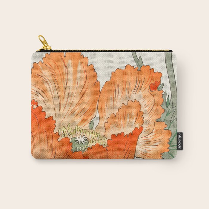 Blossoming Flower - Vintage Japanese Woodblock Print Art Carry All Pouch Gallery Image 1