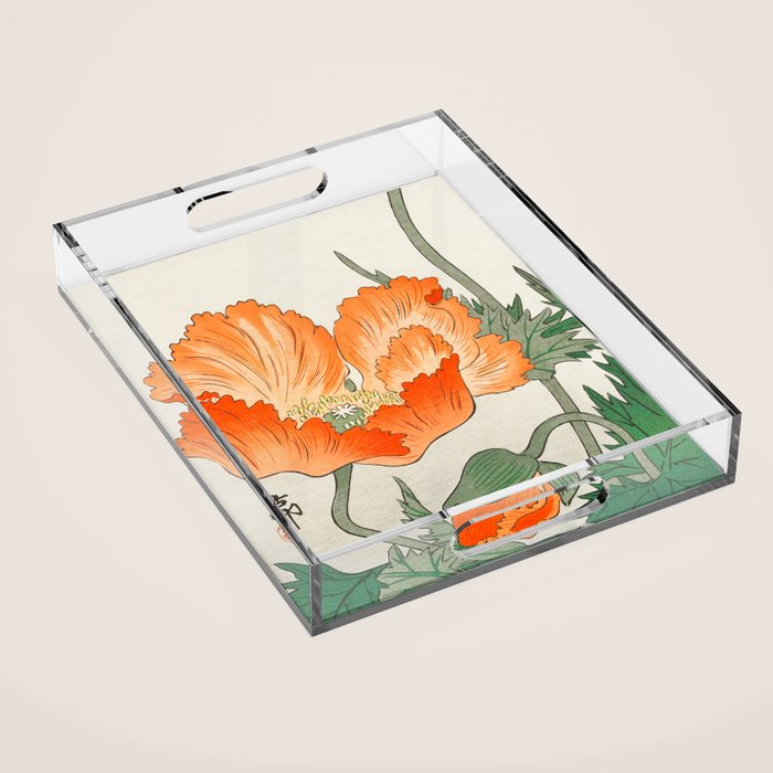 Blossoming Flower - Vintage Japanese Woodblock Print Art Acrylic Tray Gallery Image 1