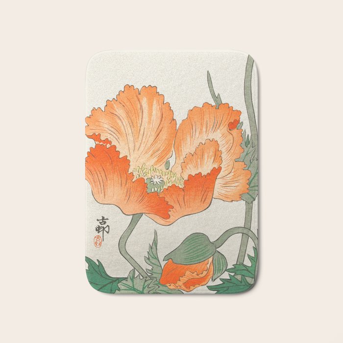 Blossoming Flower - Vintage Japanese Woodblock Print Art Bath Mat Gallery Image 1
