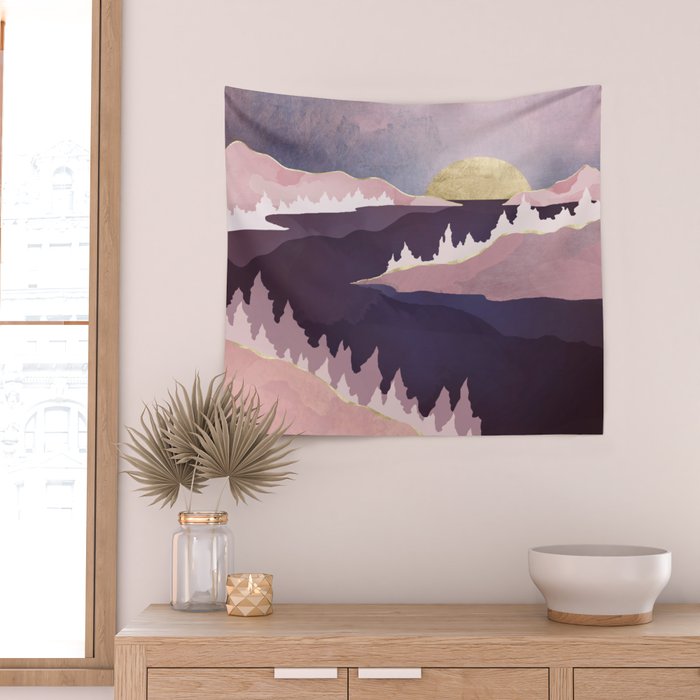Mauve Lake Wall Tapestry Gallery Image 2