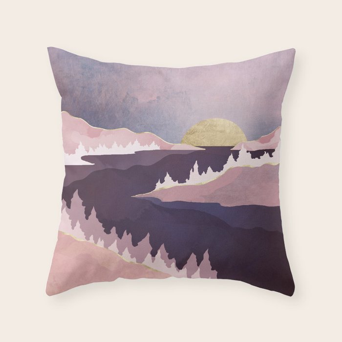 Mauve Lake Throw Pillow Gallery Image 6
