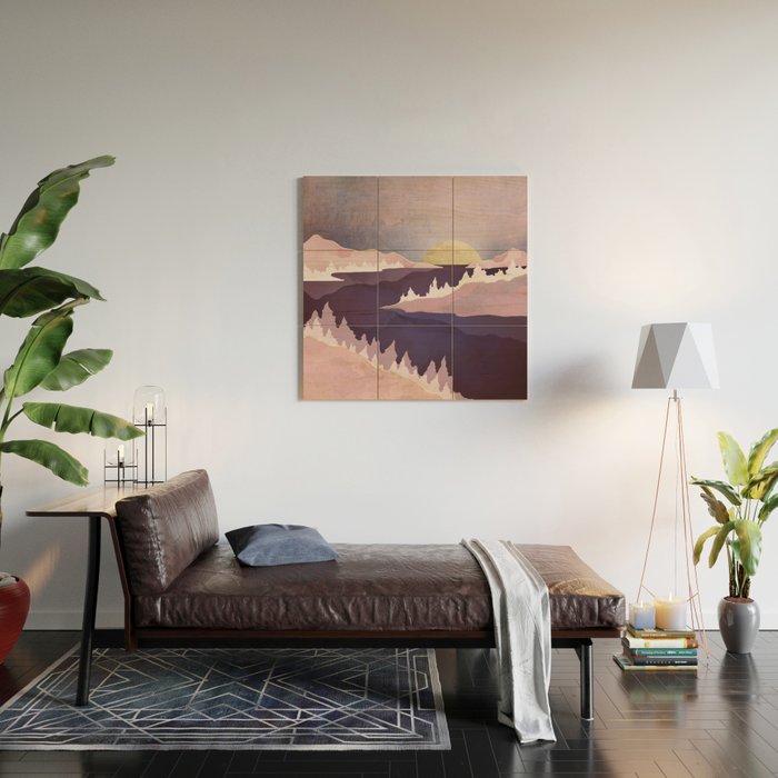 Mauve Lake Wood Wall Art Gallery Image 2