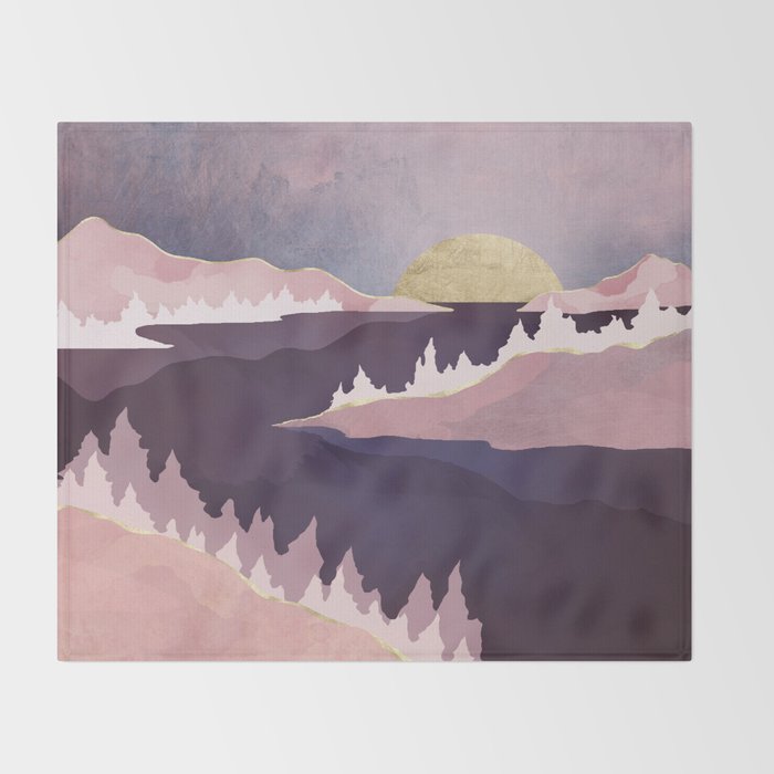 Mauve Lake Throw Blanket Gallery Image 2
