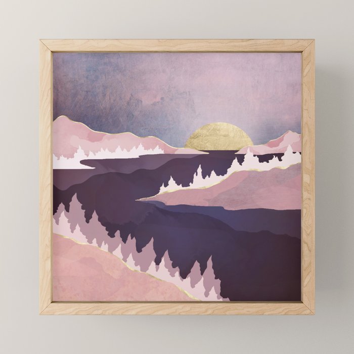 Mauve Lake Mini Art Print Gallery Image 1