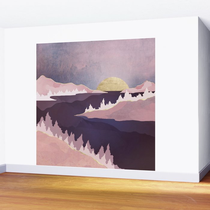 Mauve Lake Wall Mural Gallery Image 2