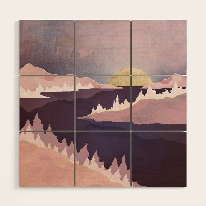 Mauve Lake Wood Wall Art Gallery Image 1