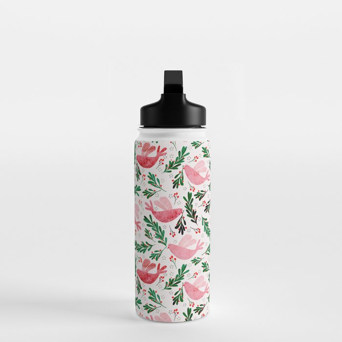 Festive Birds - christmas pattern no2 Water Bottle Gallery Image 3