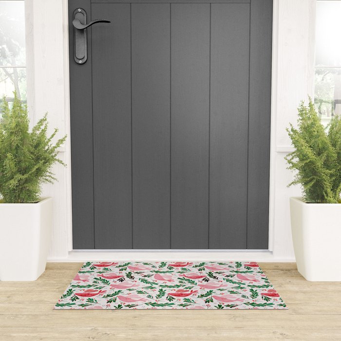 Festive Birds - christmas pattern no2 Welcome Mat Gallery Image 3