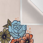 Porcelain Floral Dog - Blue & Coral Wall Tapestry Gallery Image 3