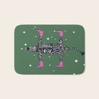 Cool zebras with fuchsia pink shoes and red lips illustration  Bath Mat Gallery Image 1
