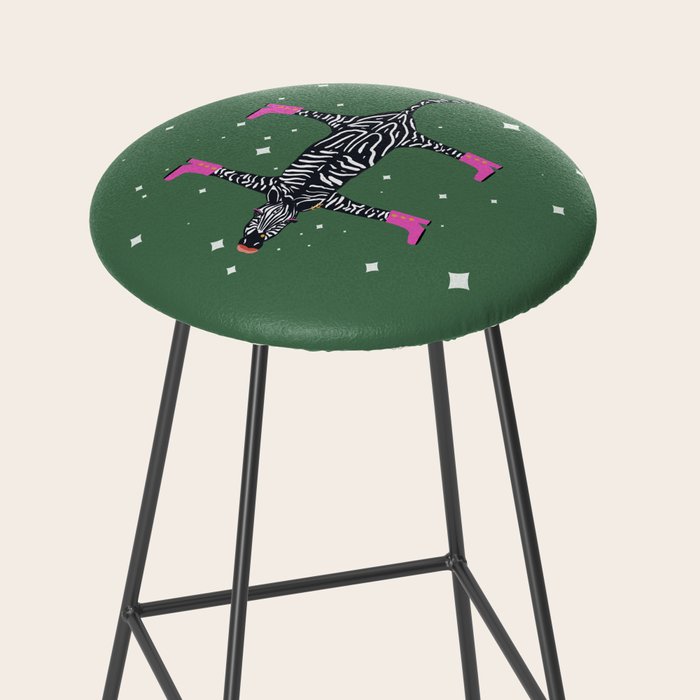 Cool zebras with fuchsia pink shoes and red lips illustration  Stool Gallery Image 2