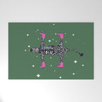Cool zebras with fuchsia pink shoes and red lips illustration  Welcome Mat Gallery Image 1
