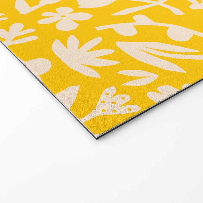 Yellow abstract flower art pattern Welcome Mat Gallery Image 2
