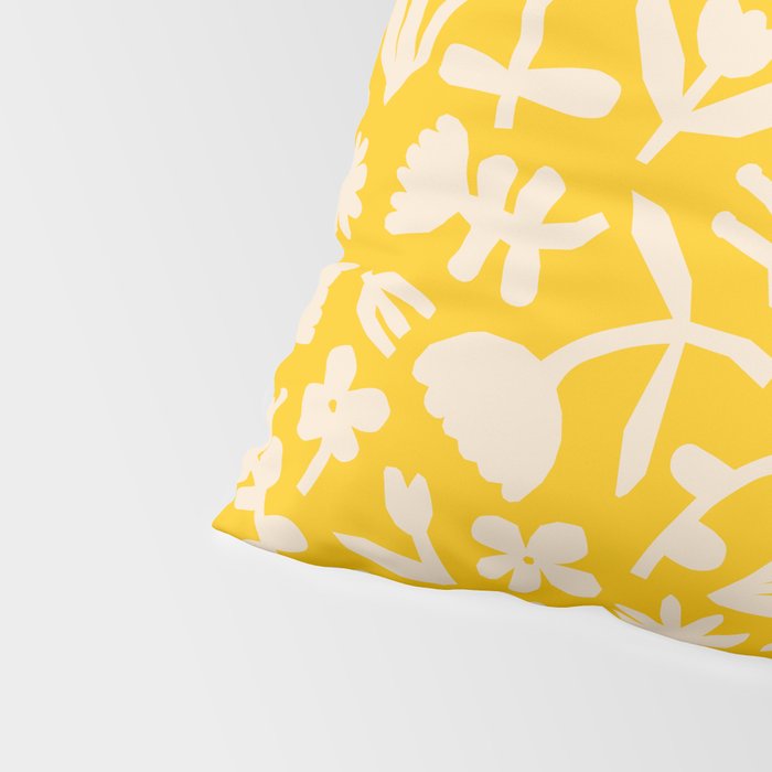 Yellow abstract flower art pattern Pillow Sham Gallery Image 4