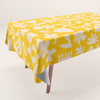 Yellow abstract flower art pattern Tablecloth Gallery Image 1