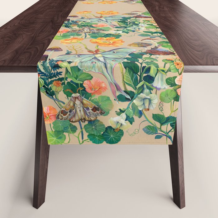 Floral Luna Moth Table Runner Gallery Image 1