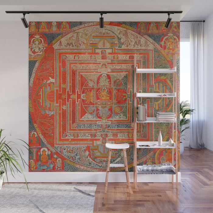 Tibetan Buddhist Mandala Manjuvajra 43 Deities Wall Mural Gallery Image 1