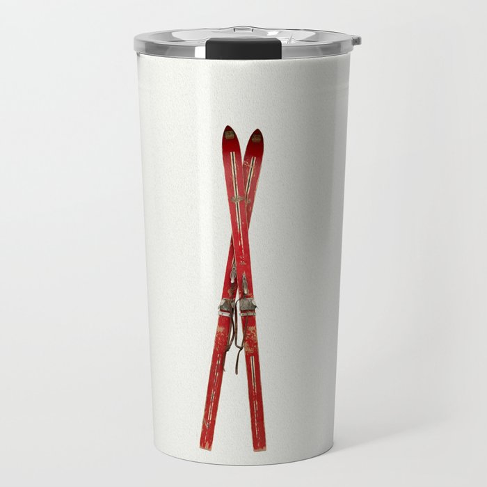 Vintage Skis Travel Mug Gallery Image 1