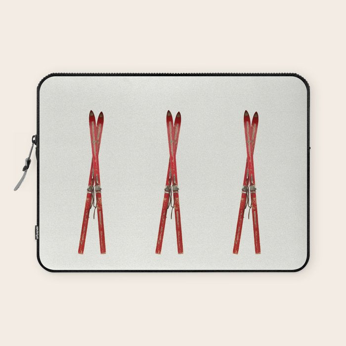 Vintage Skis Laptop Sleeve Gallery Image 1