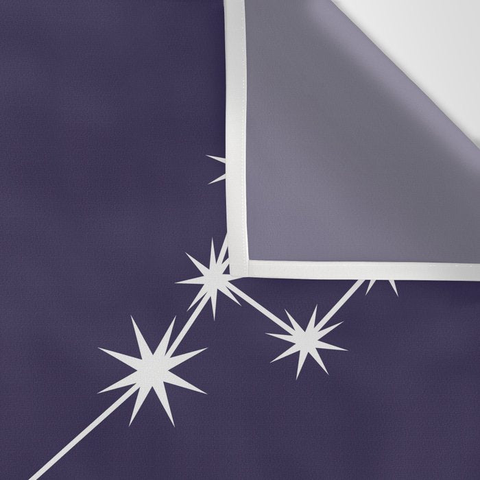 Pisces Zodiac Star Constellation Line Art Dark Purple Wall Tapestry Gallery Image 3