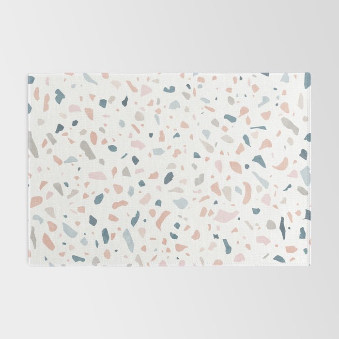 Terrazzo memphis blue pink pastel Rug Gallery Image 2