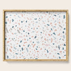 Terrazzo memphis blue pink pastel Serving Tray Gallery Image 1