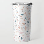 Terrazzo memphis blue pink pastel Travel Mug Gallery Image 2