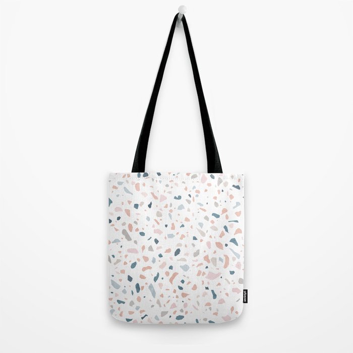 Terrazzo memphis blue pink pastel Tote Bag Gallery Image 2