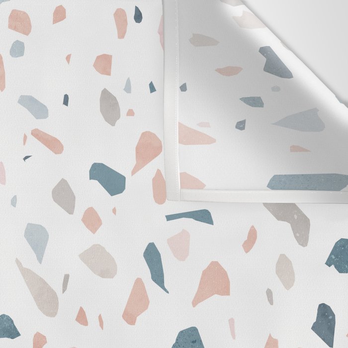 Terrazzo memphis blue pink pastel Wall Tapestry Gallery Image 3