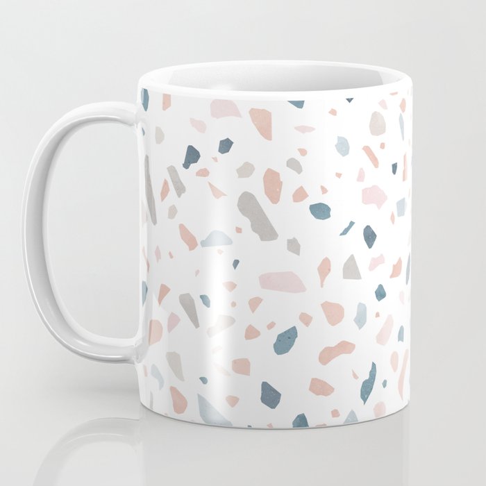 Terrazzo memphis blue pink pastel Coffee Mug Gallery Image 3