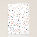 Terrazzo memphis blue pink pastel Stationery Card Gallery Image 2