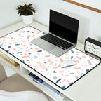 Terrazzo memphis blue pink pastel Desk Mat Gallery Image 2