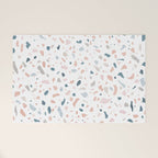 Terrazzo memphis blue pink pastel Welcome Mat Gallery Image 1