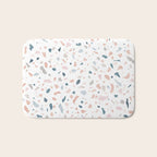 Terrazzo memphis blue pink pastel Bath Mat Gallery Image 1