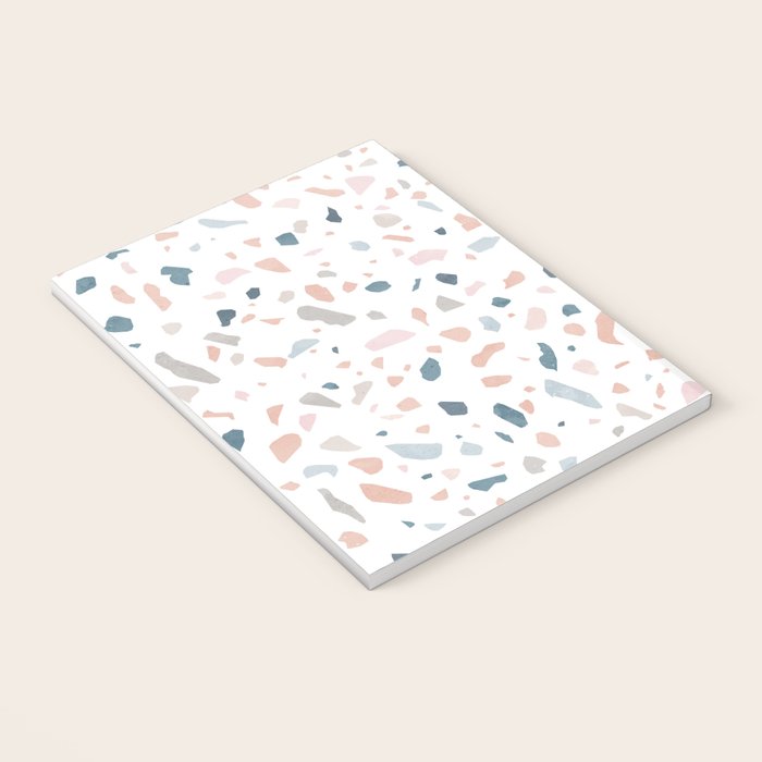 Terrazzo memphis blue pink pastel Notebook Gallery Image 3