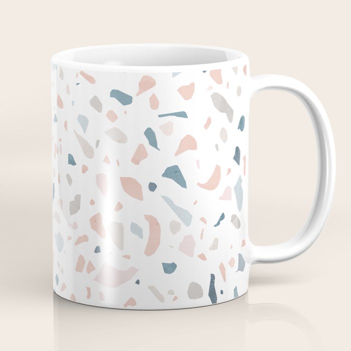 Terrazzo memphis blue pink pastel Coffee Mug Gallery Image 1
