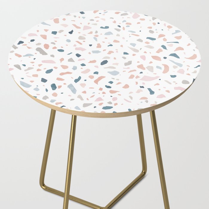 Terrazzo memphis blue pink pastel Side Table Gallery Image 2