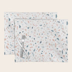 Terrazzo memphis blue pink pastel Placemat Gallery Image 1