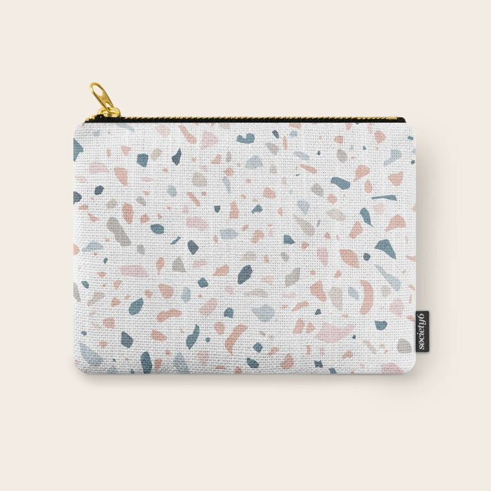 Terrazzo memphis blue pink pastel Carry All Pouch Gallery Image 1