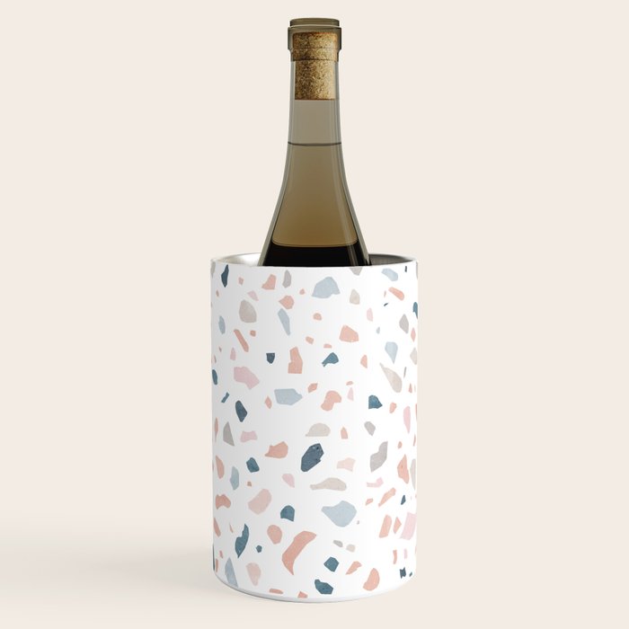 Terrazzo memphis blue pink pastel Wine Chiller Gallery Image 1