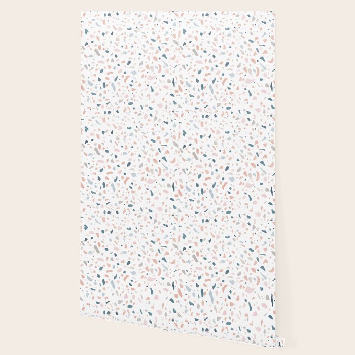 Terrazzo memphis blue pink pastel Wallpaper Gallery Image 2