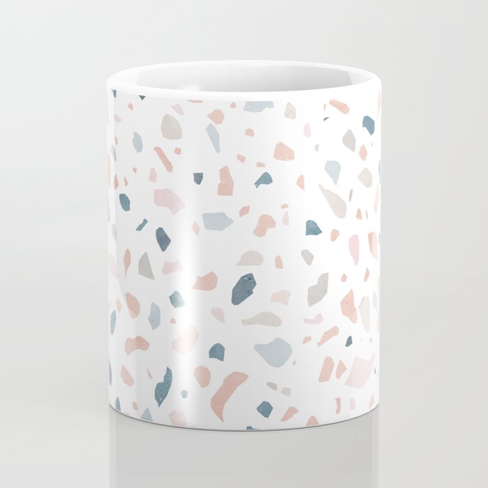Terrazzo memphis blue pink pastel Coffee Mug Gallery Image 4