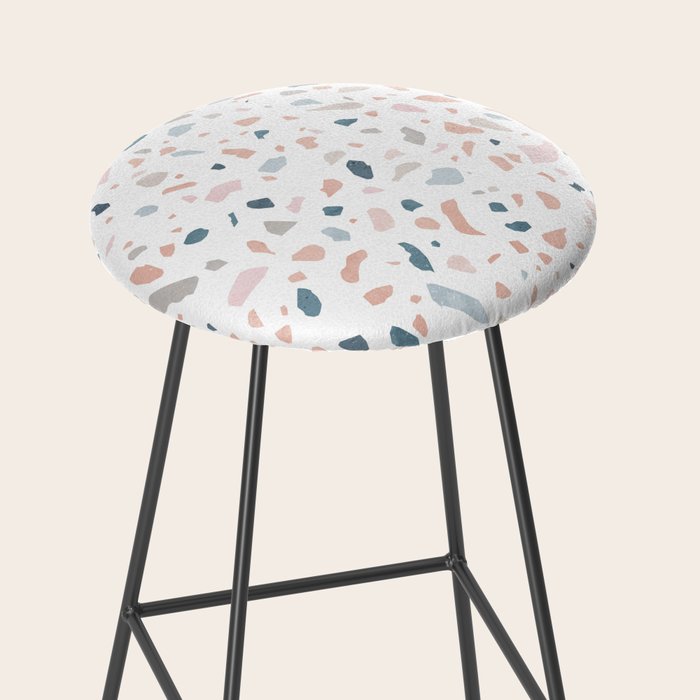Terrazzo memphis blue pink pastel Stool Gallery Image 2