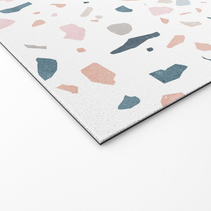 Terrazzo memphis blue pink pastel Welcome Mat Gallery Image 2