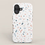 Terrazzo memphis blue pink pastel iPhone Case Gallery Image 1