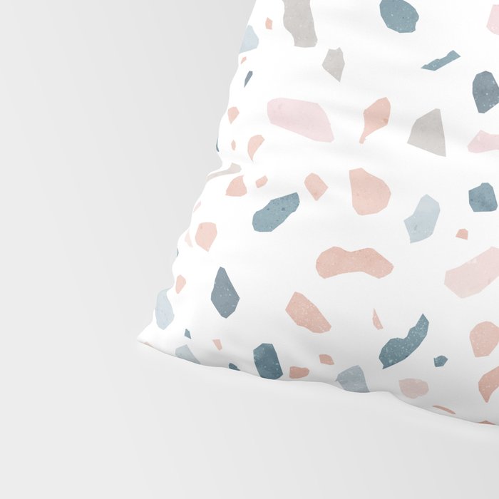 Terrazzo memphis blue pink pastel Pillow Sham Gallery Image 4