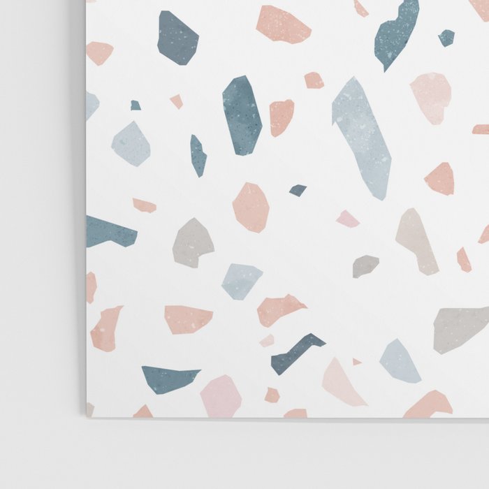 Terrazzo memphis blue pink pastel Poster Gallery Image 3