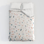 Terrazzo memphis blue pink pastel Comforter Gallery Image 6