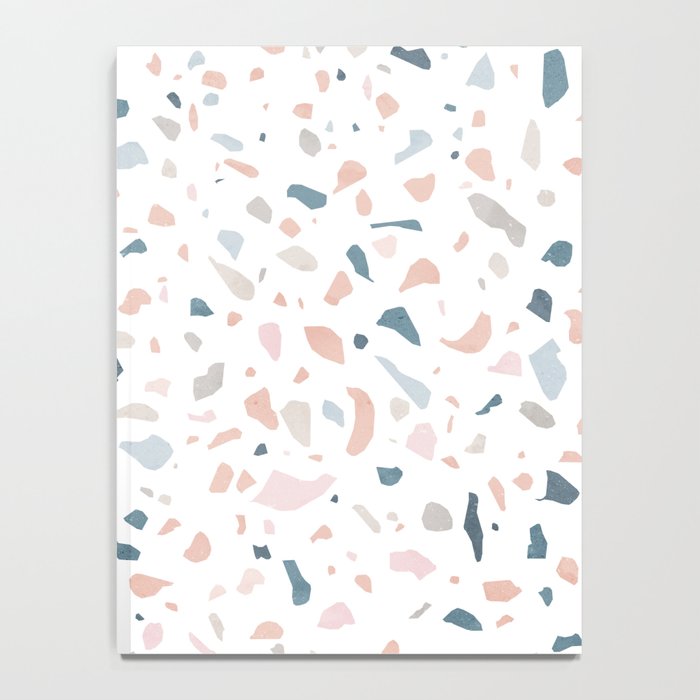 Terrazzo memphis blue pink pastel Notebook Gallery Image 4